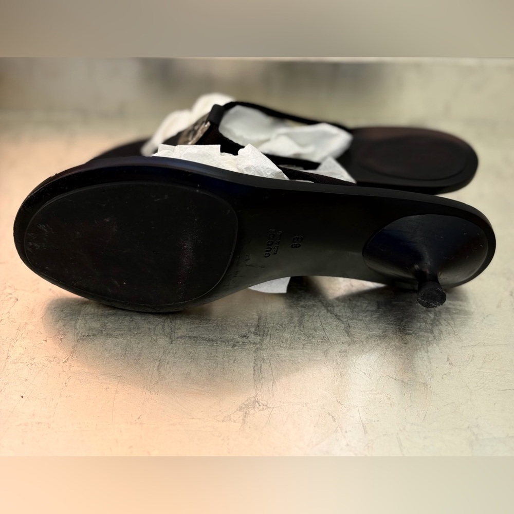Gucci Black Leather Sandals - Picture 6 of 10